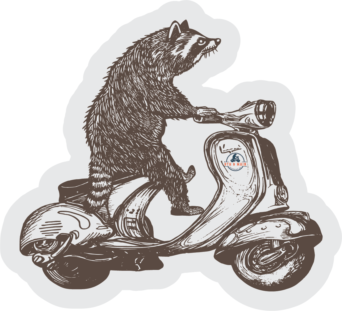 Racoon Scooter Sticker